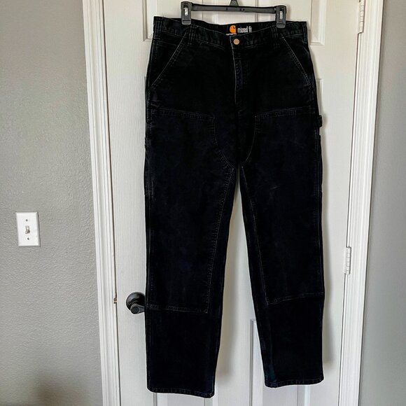 Carhartt Double Knee Carpenter Work Pants Black 38x34(37x32)Relaxed Fit 90s VTG - Picture 8 of 15